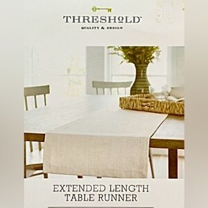 Threshold neutral beige Table Runner NWT 108in x 14in